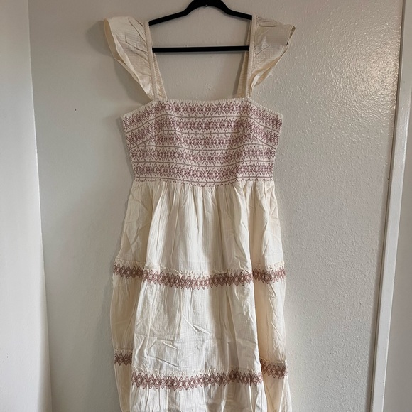 Madewell Lucie Smocked Tiered Midi Dress Plus size 1X - Picture 7 of 13